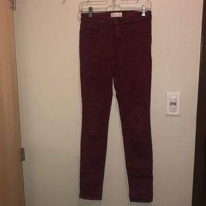 maroon garage jeggings
